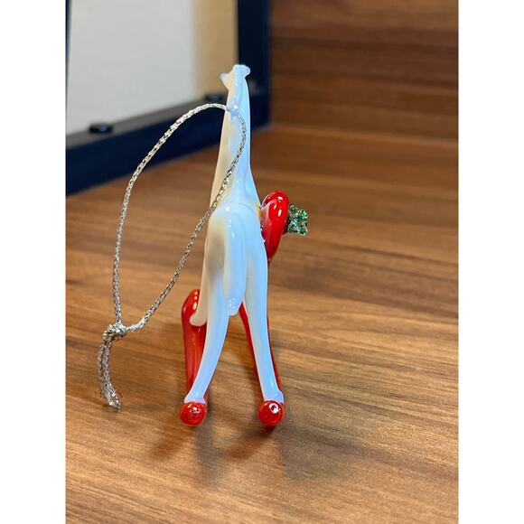 Vintage Blown Glass Rocking Horse Ornament Red Rockers Heart Detail Christmas - Picture 5 of 8